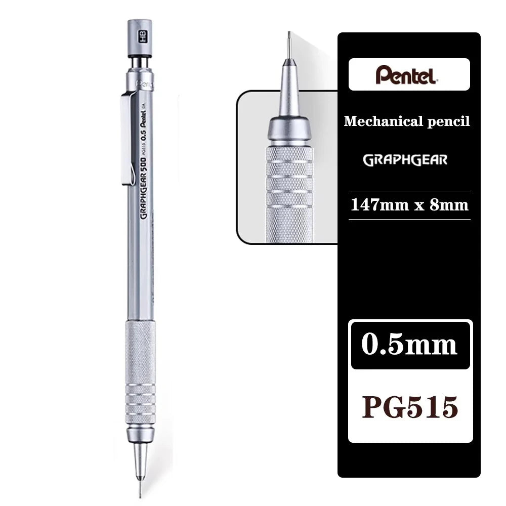 Pentel Graphgear 500 - Drafting Mechanical Pencil - 0.3 /0.5/0.7/0.9Mm - Japan