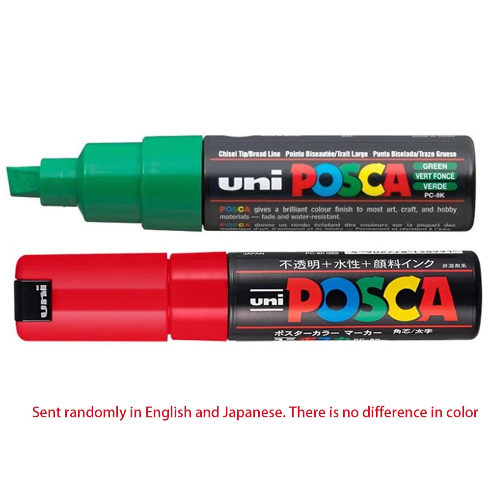 15Pcs POSCA Marker Pen - PC-8K -Poster Graffiti Pen 8Mm Manga Painting Hand-Painted Permanent Pen Art Supplies