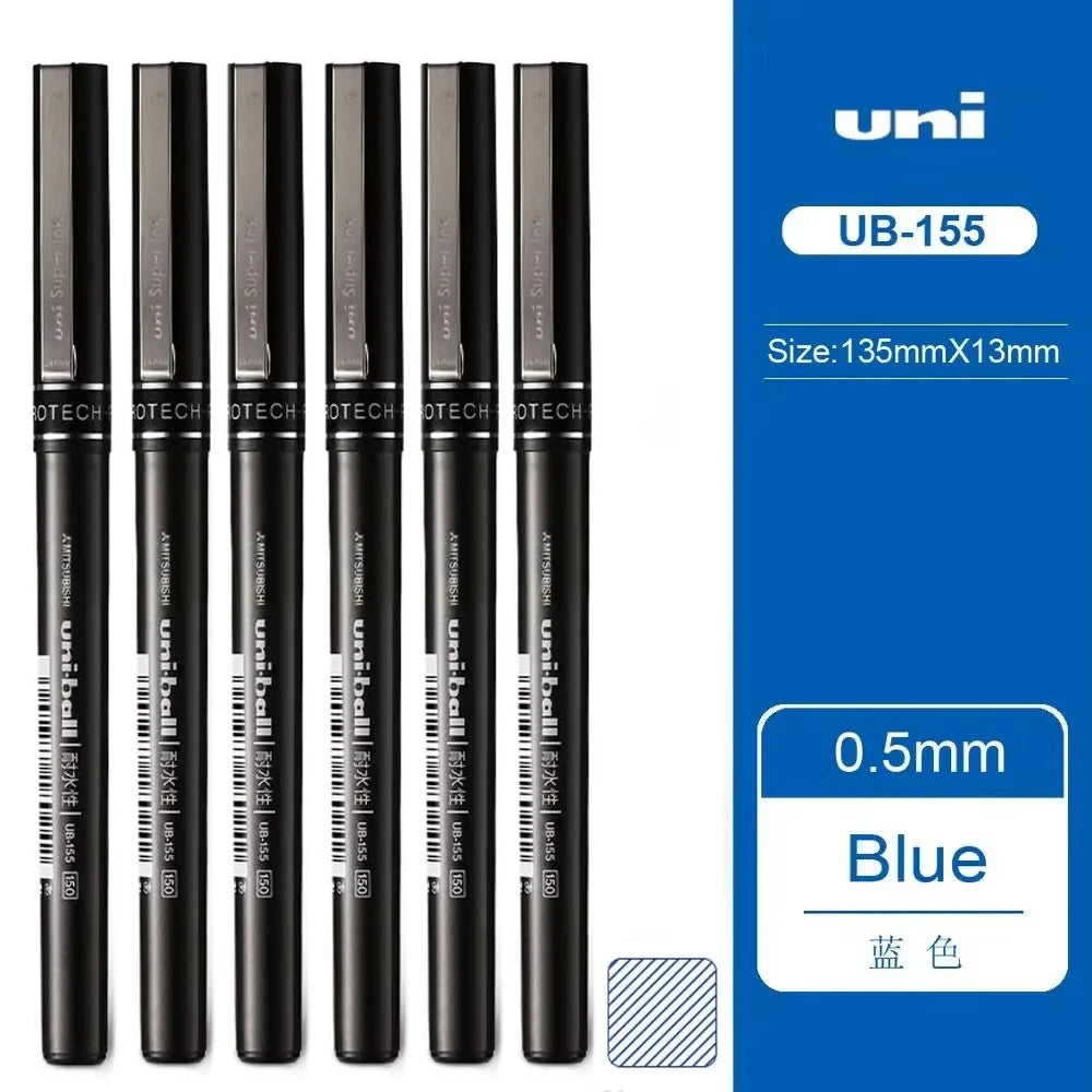 UNI Uniball - 0.7/0.5Mm - Water Resistant Ball Pen - UB-155/177 - 6Pcs - Japan