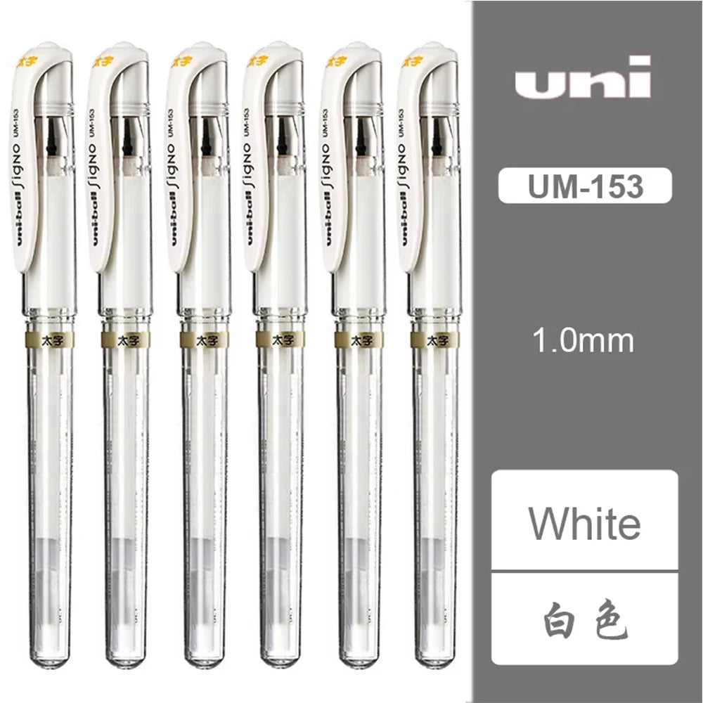 UNI Uniball - 1.0Mm Gel Pens UM-153 - 6Pcs Set - Japan