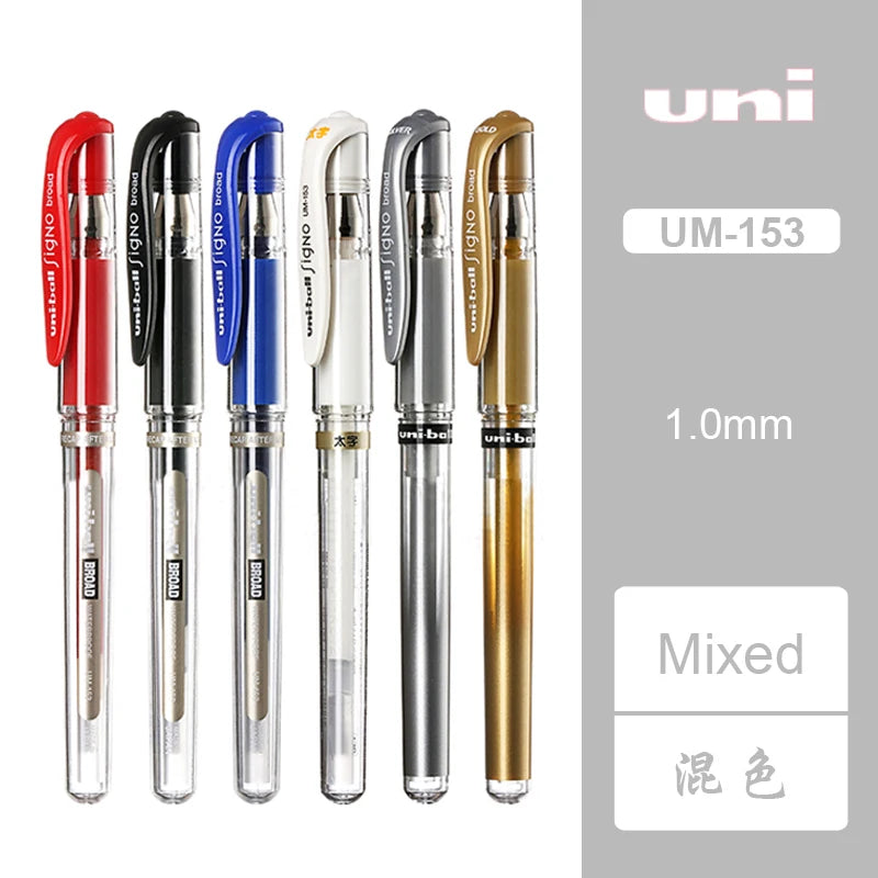 UNI Uniball - 1.0Mm Gel Pens UM-153 - 6Pcs Set - Japan