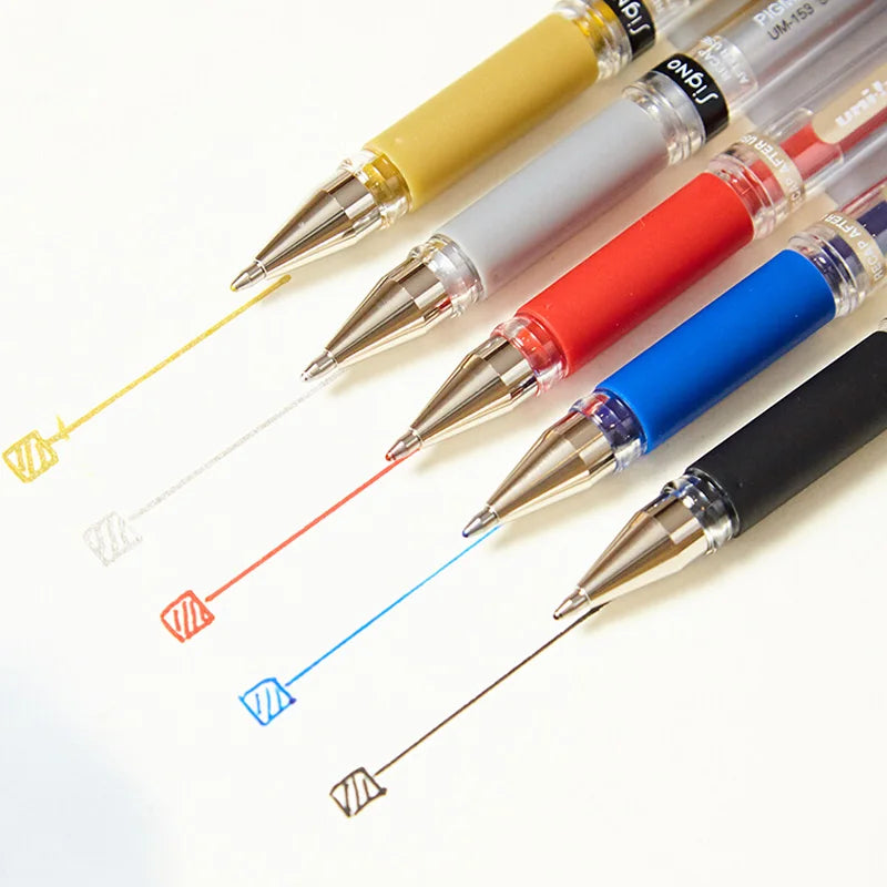 UNI Uniball - 1.0Mm Gel Pens UM-153 - 6Pcs Set - Japan