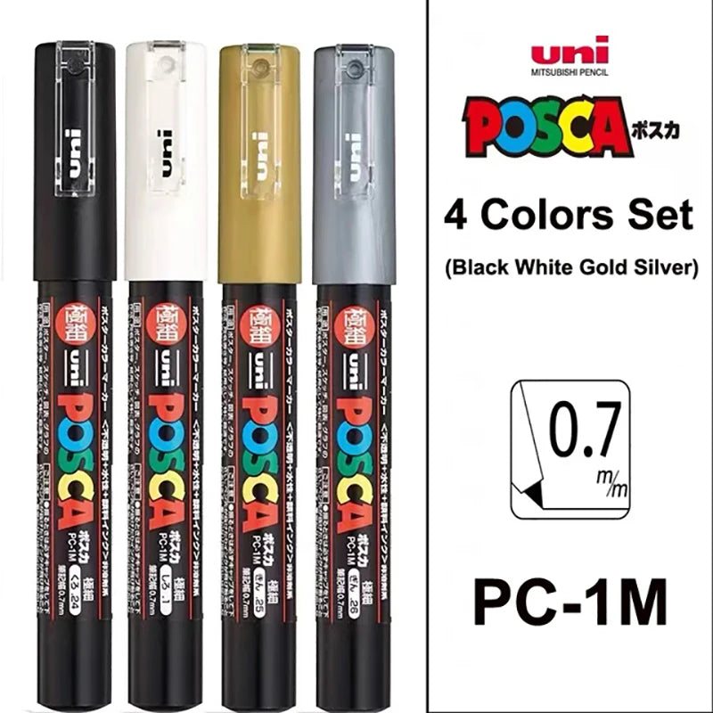 UNI POSCA Markers Pen Set - PC-1M/3M/5M - Multi-Pack
