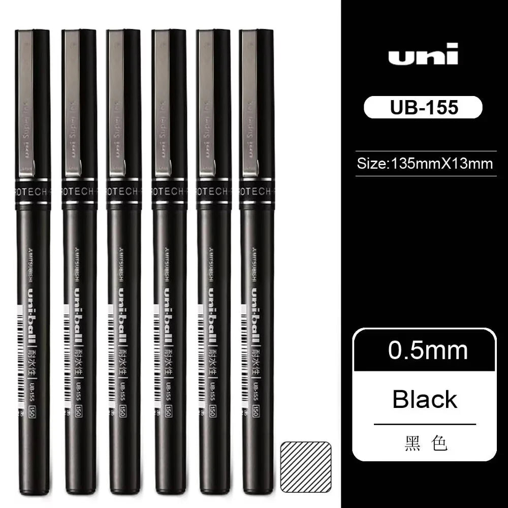 UNI Uniball - 0.7/0.5Mm - Water Resistant Ball Pen - UB-155/177 - 6Pcs  - Japan