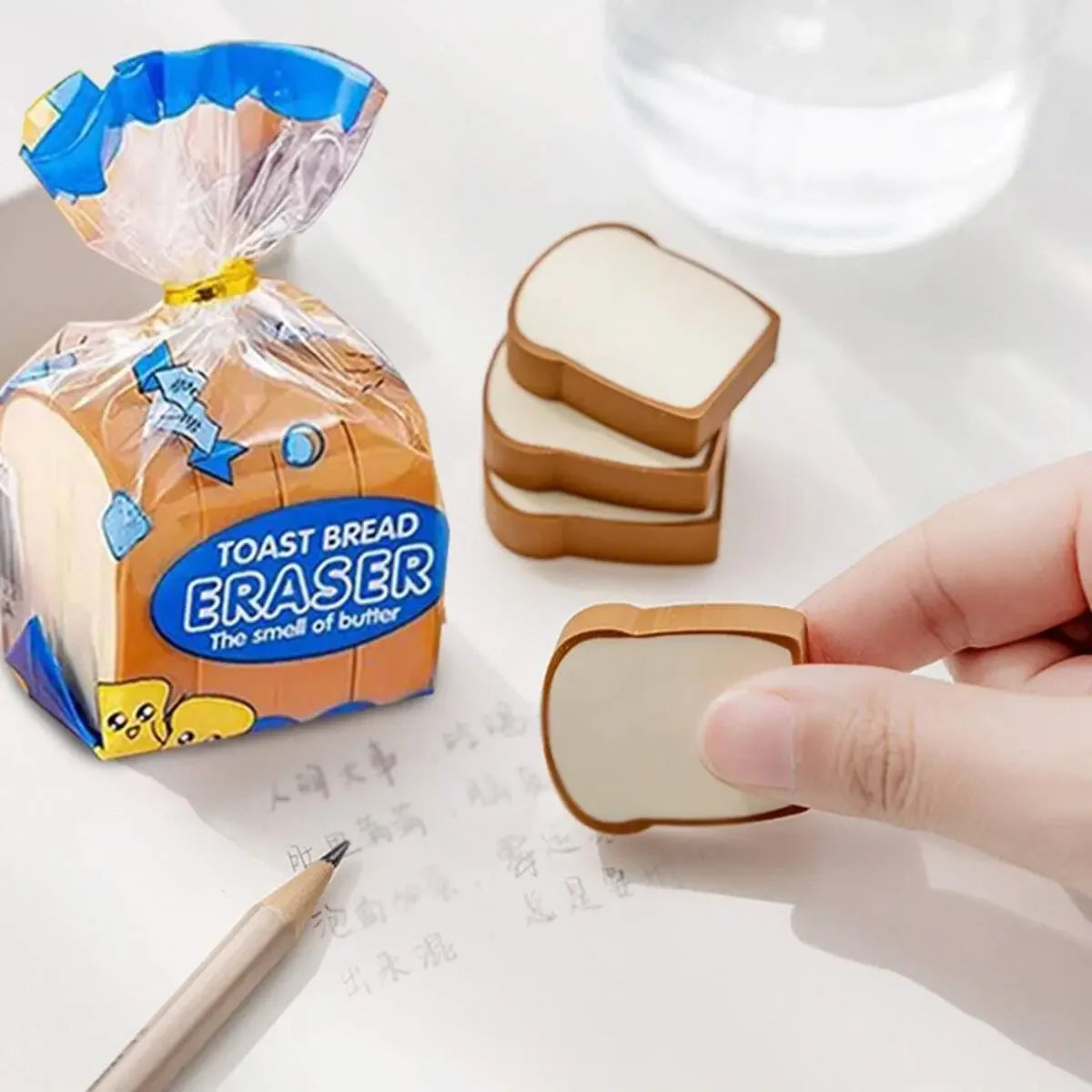 Toast Bread Eraser Rubber - 4Pcs/Lot - Japan