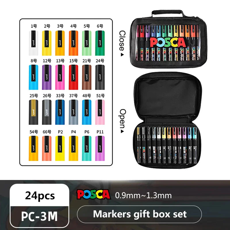 UNI POSCA - 24Colors Posca Marker Pen Set - PC-5M /PC-3M - Japan