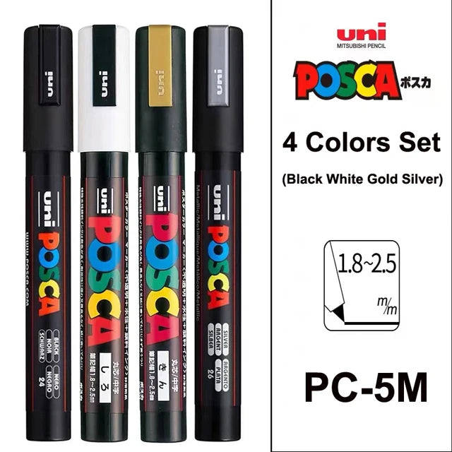 UNI POSCA Markers Pen Set - PC-1M/3M/5M - Multi-Pack