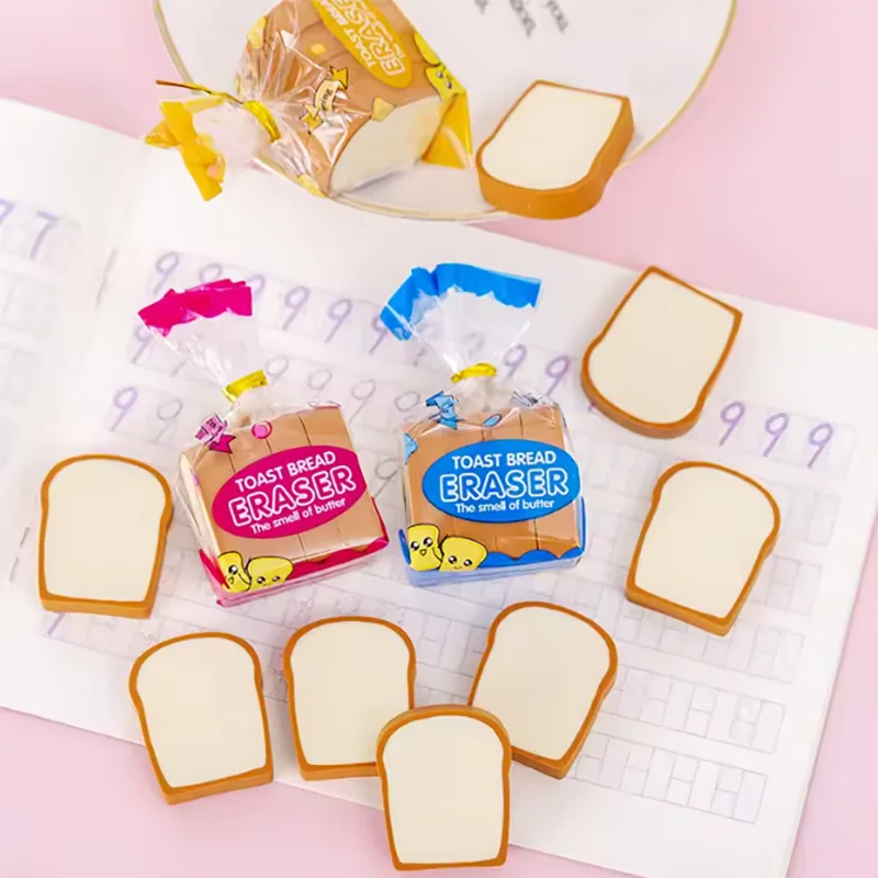 Toast Bread Eraser Rubber - 4Pcs/Lot - Japan