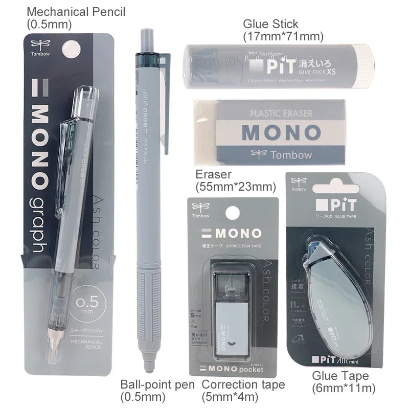 Tombow MONO Ash Color Series Set - Graph Mechanical Pencils - 0.5Mm - 6Pcs - Japan