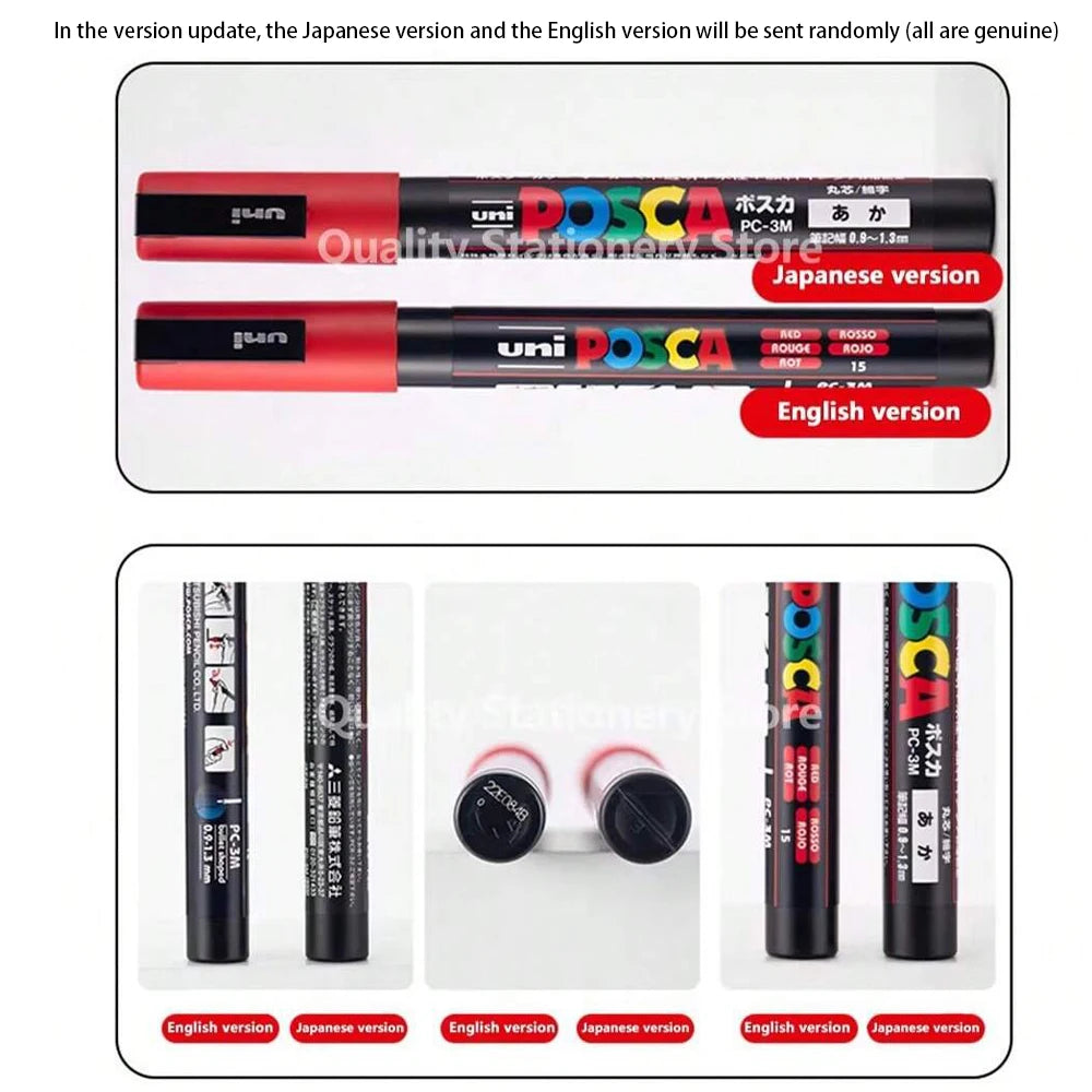 UNI POSCA Markers Pen Set - PC-1M/3M/5M - Multi-Pack