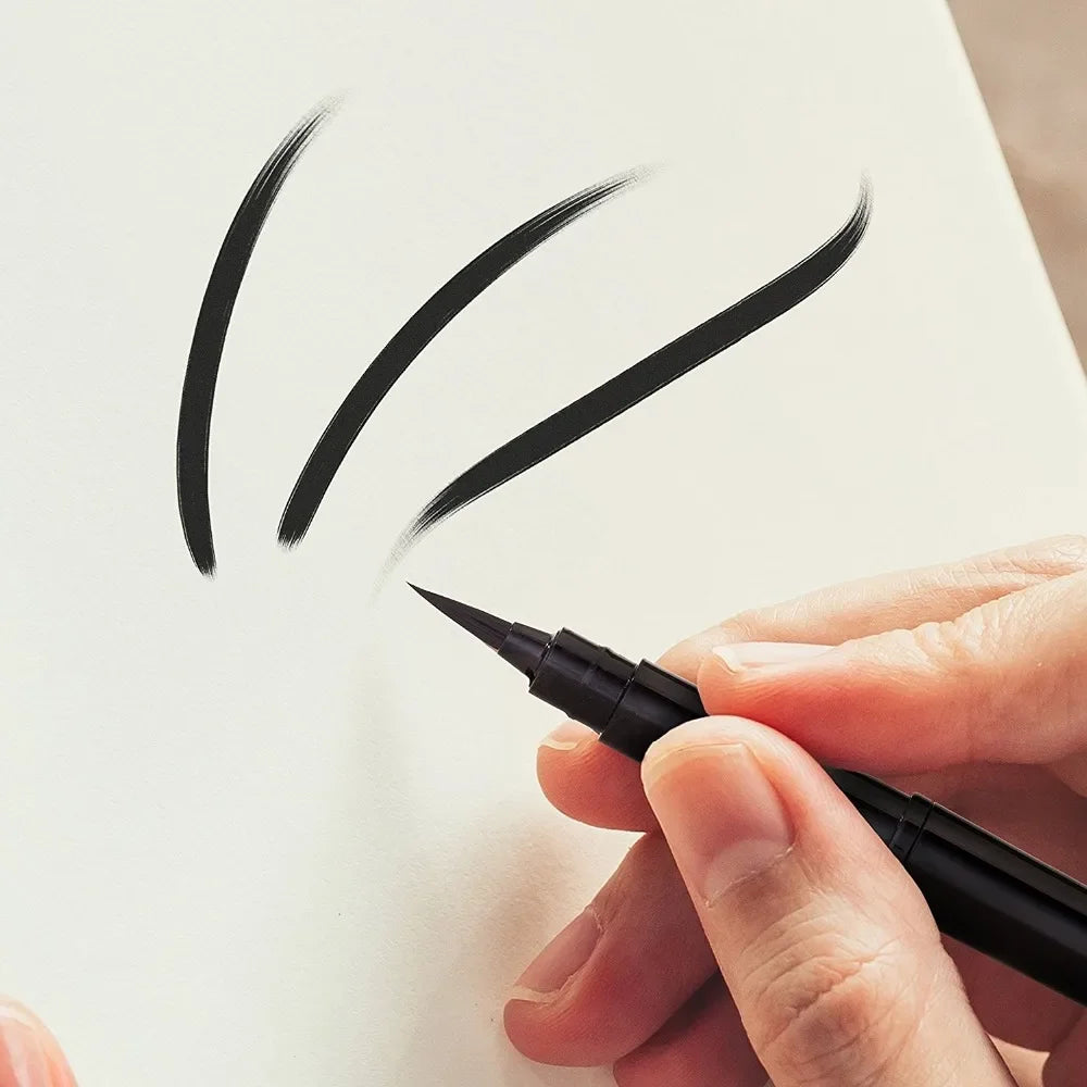 Pentel Brush Pen - GFKP3 - Fountain Refillable Calligraphy Brush Pen - Black +2 Refills