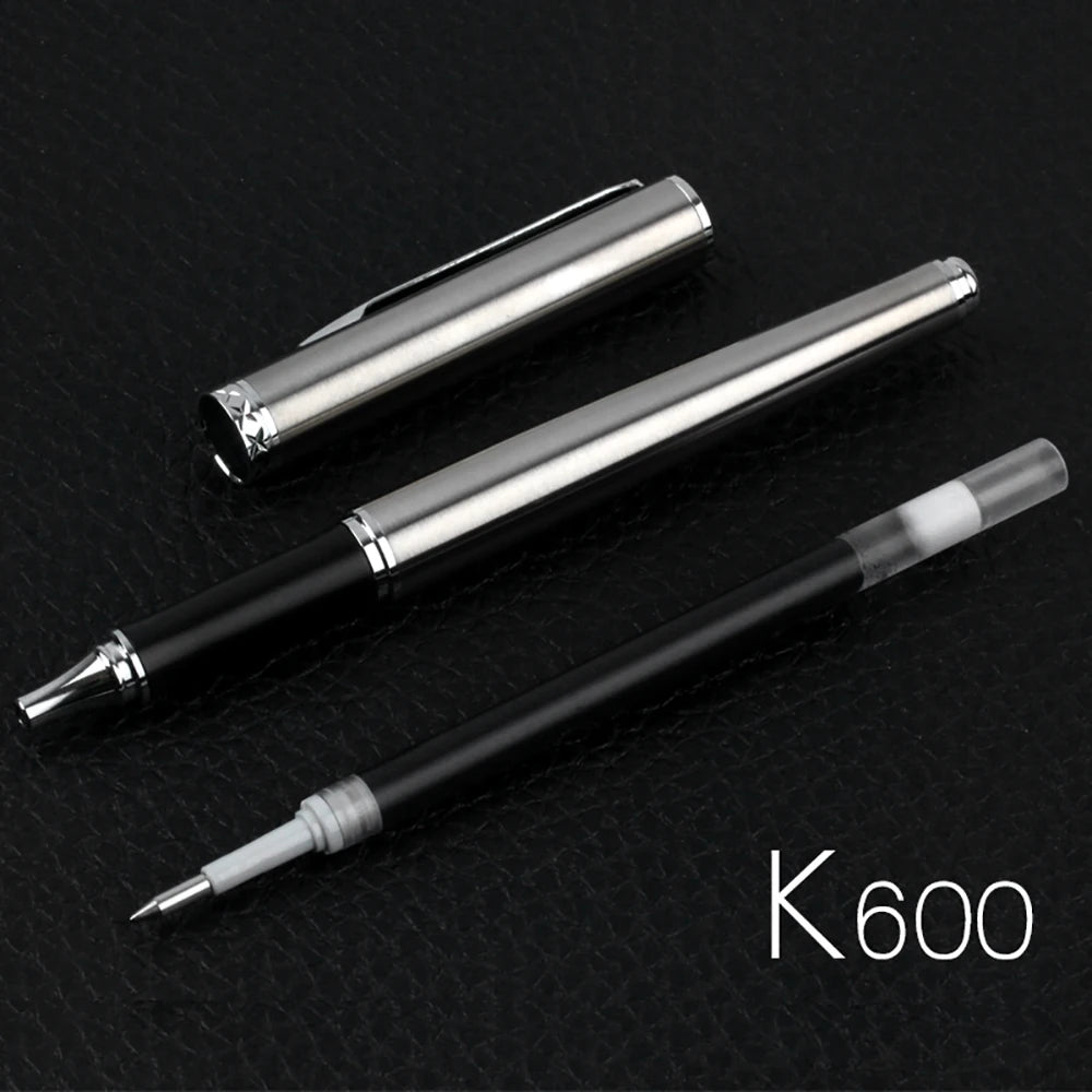 Pentel Stainless Steel Metal Pen - K600 - 0.7Mm Black Ink Ballpoint Pen
