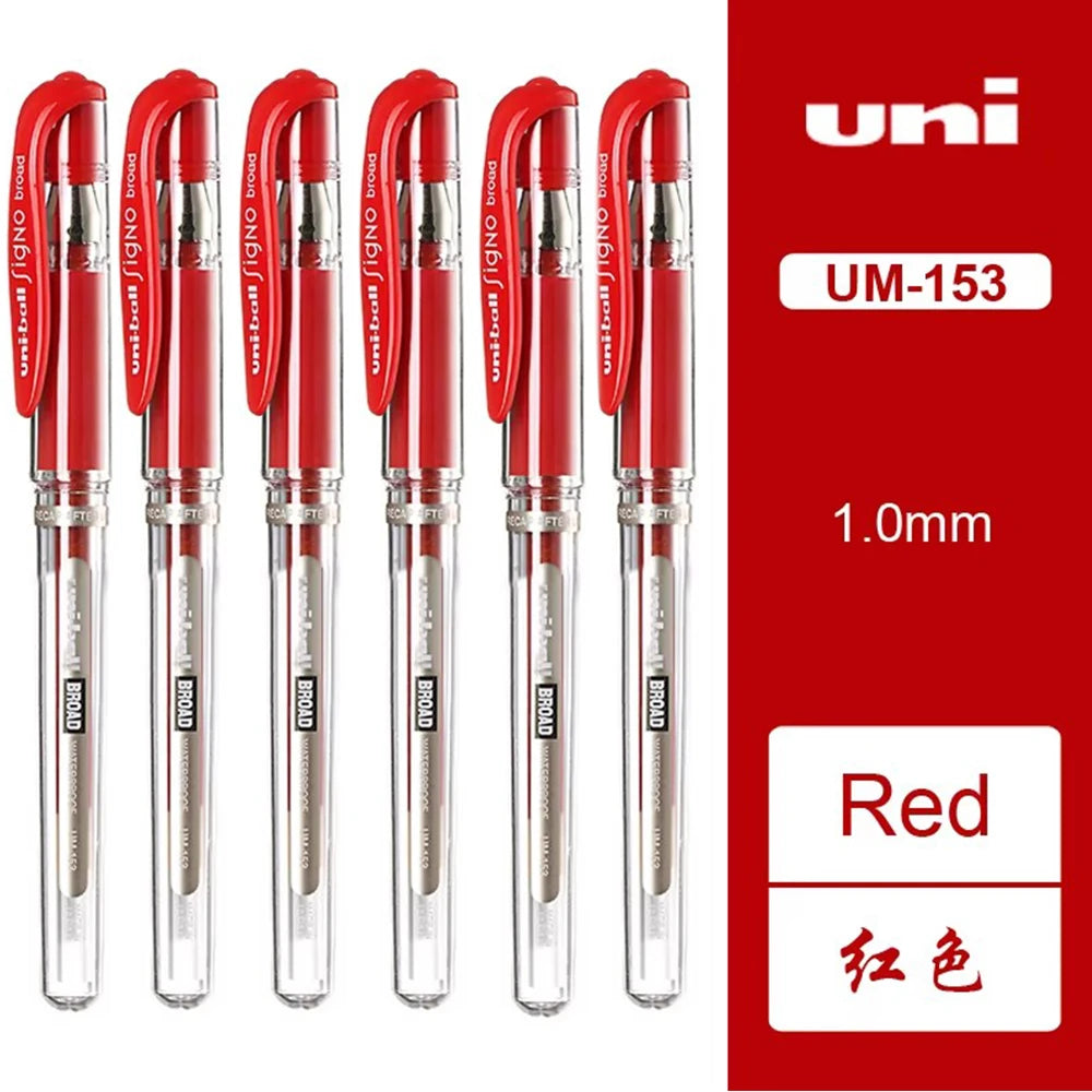 UNI Uniball - 1.0Mm Gel Pens UM-153 - 6Pcs Set - Japan