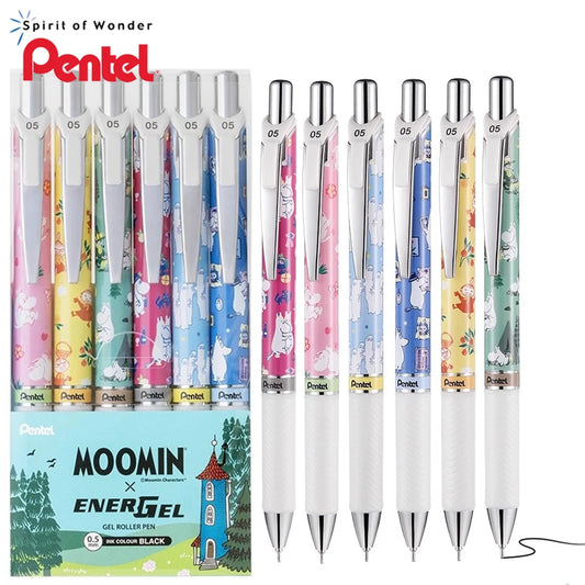 6Pcs Japan  Limited Edition Gel Pen Set BLN75 Quick-Drying and Smooth 0.5Mm Black Pen Office Accessories Cute Stationary