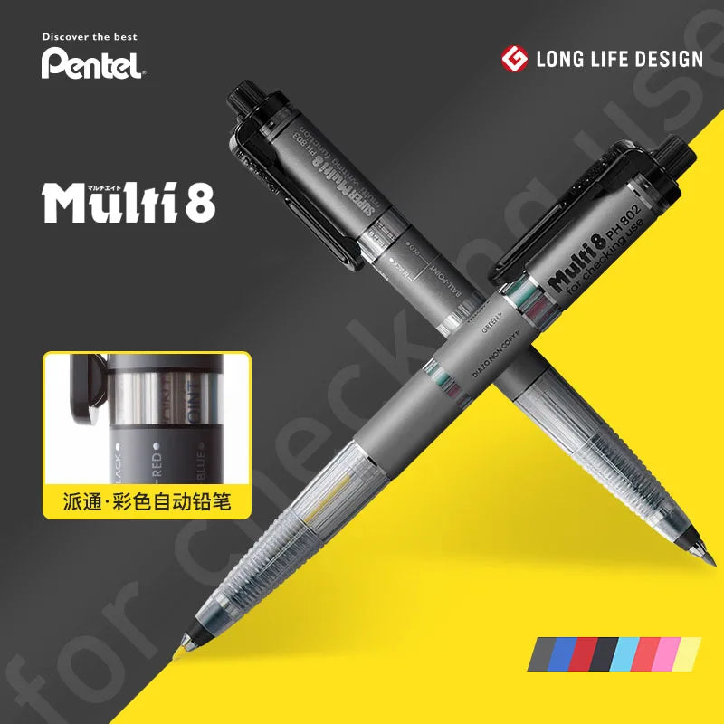 Pentel Pencil Lead Holder and Lead Set - Multi 8 Set - PH802/3- Automatic - Japan