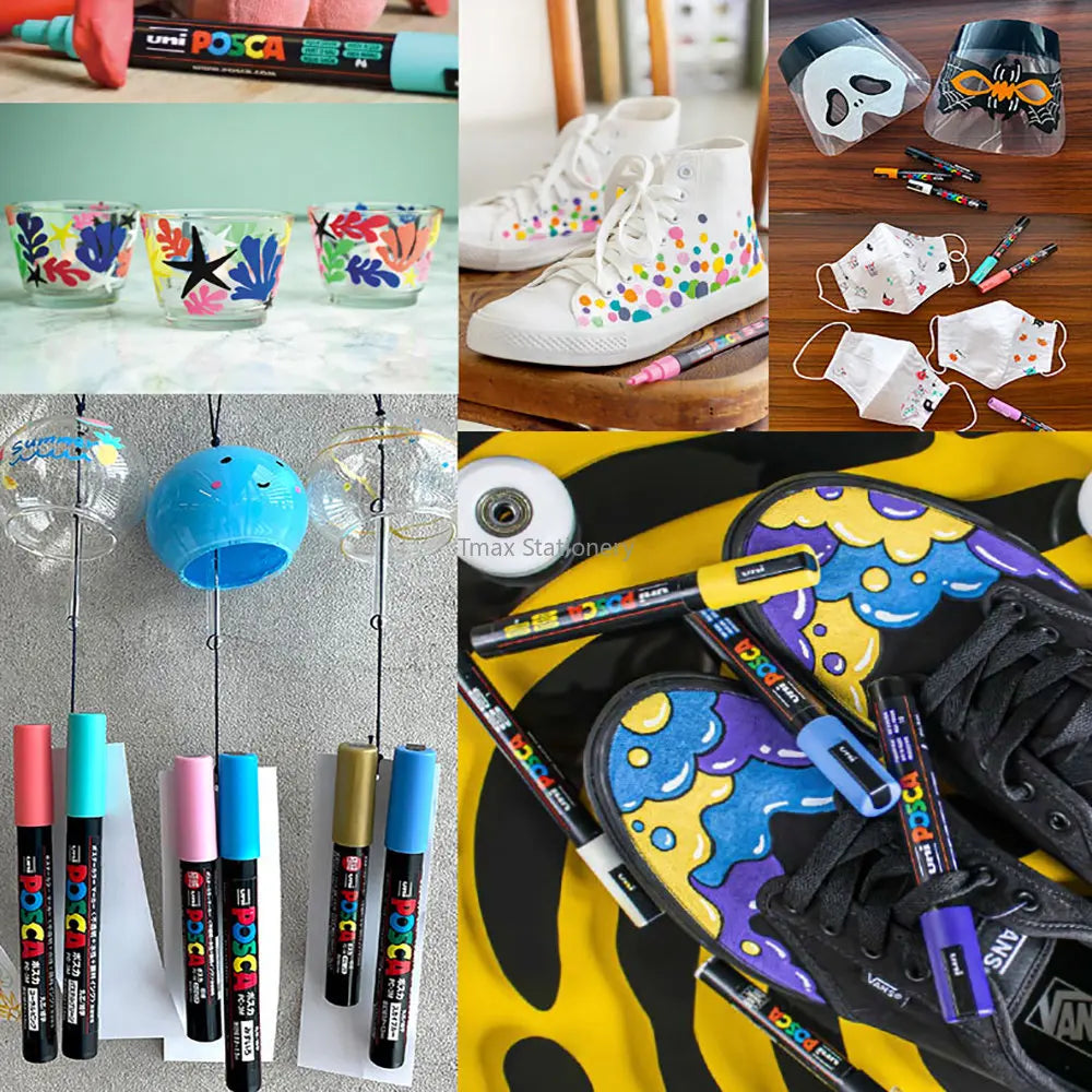 UNI POSCA Marker Pen -  PC-1M -8/12 Pack - Poster Graffiti Pen  - Multipack 