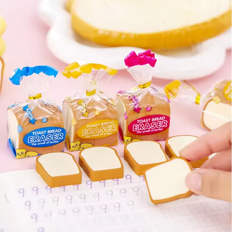 Toast Bread Eraser Rubber - 4Pcs/Lot - Japan