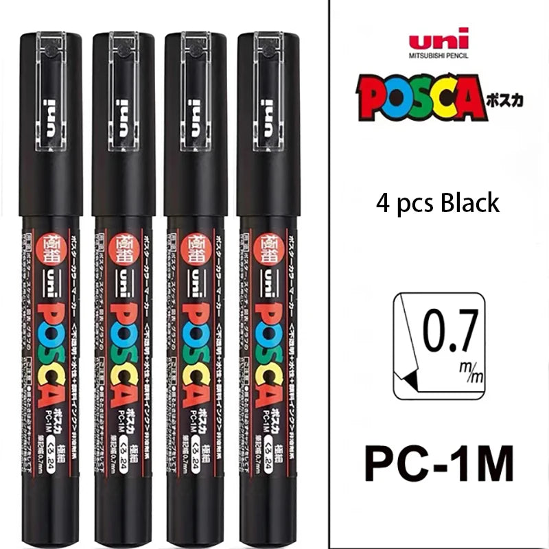 UNI POSCA Markers Pen Set - PC-1M/3M/5M - Multi-Pack