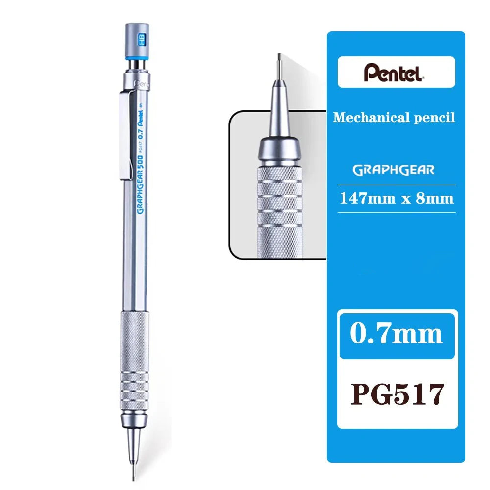 Pentel Graphgear 500 - Drafting Mechanical Pencil - 0.3 /0.5/0.7/0.9Mm - Japan