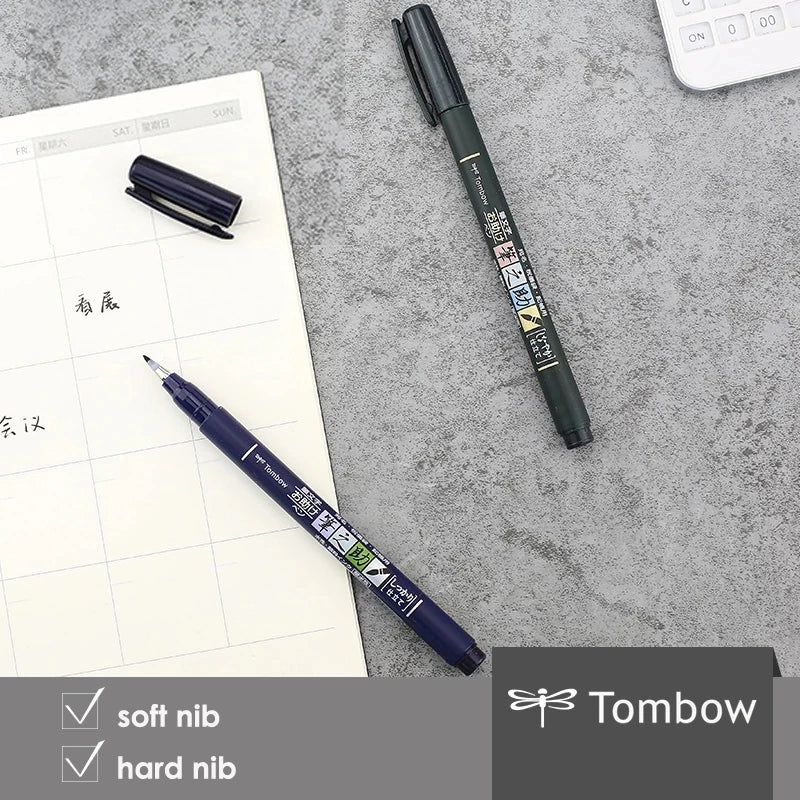 Tombow Fudenosuke Brush Pen - Soft and Hard Tip - Japan