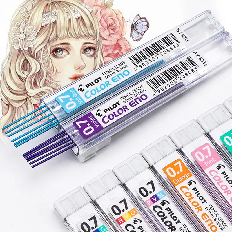 Pilot Mechanical Pencil Set - HCR-197 - 8 Pieces - Coloured Lead Core - 0.7Mm - Japan - 