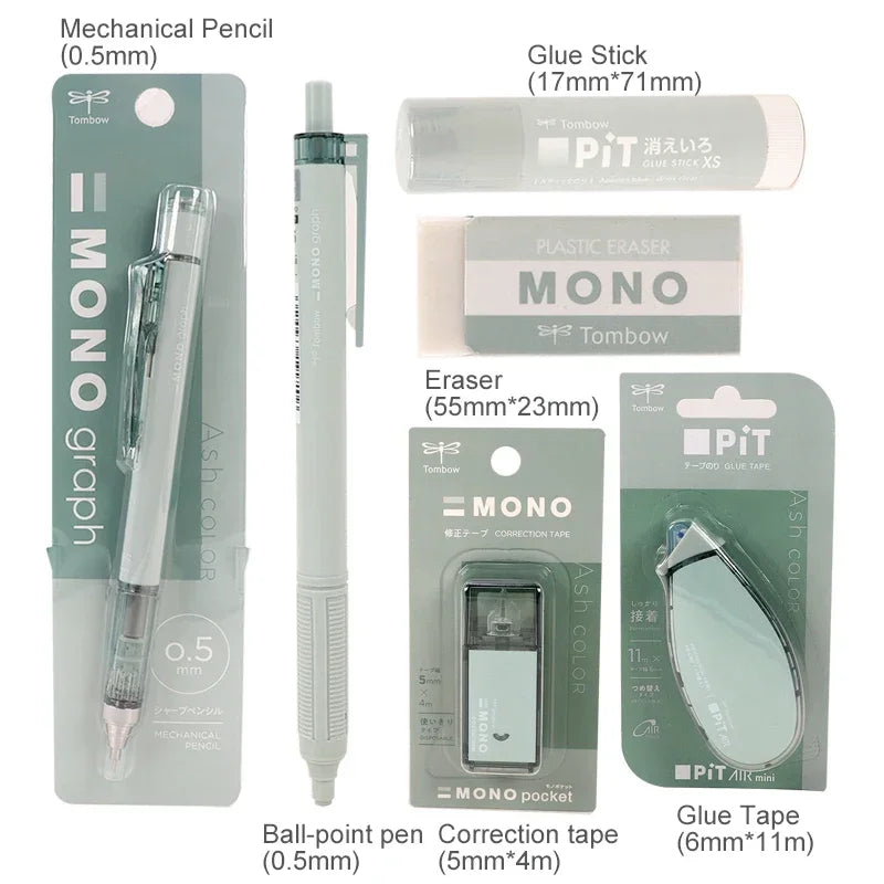 Tombow MONO Ash Color Series Set - Graph Mechanical Pencils - 0.5Mm - 6Pcs - Japan