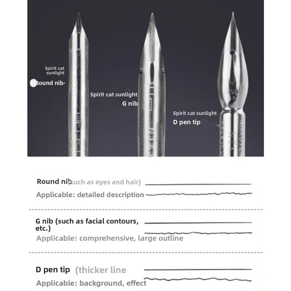 Deleter 660 Series - Dip Pen Set - Holder with Maru/G/Saji Nibs - Japan