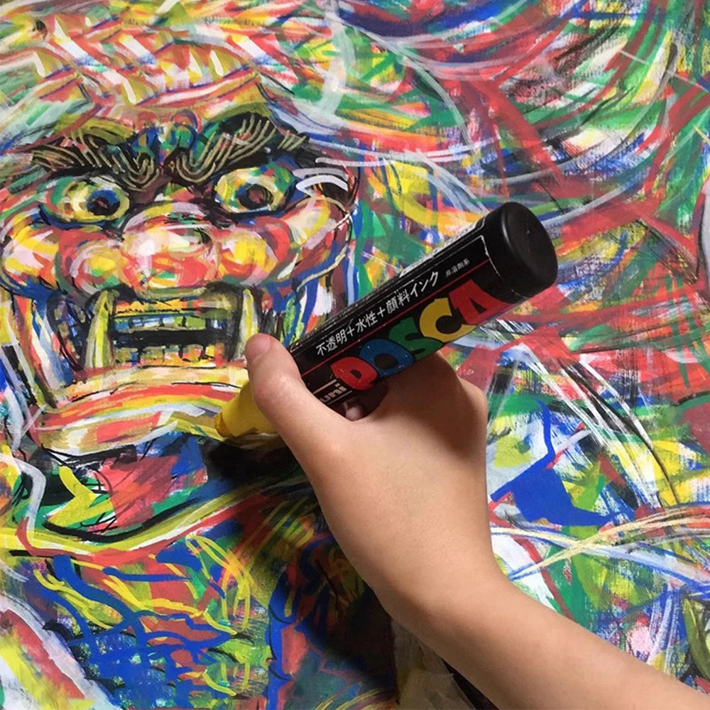 15Pcs  POSCA Marker Pen - PC-8K -Poster Graffiti Pen 8Mm Manga Painting Hand-Painted Permanent Pen Art Supplies