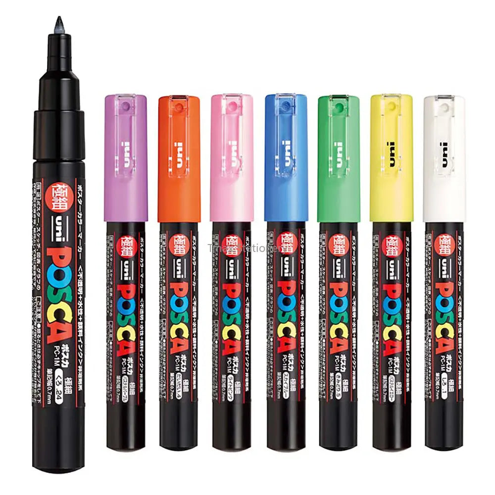 UNI POSCA Marker Pen -  PC-1M -8/12 Pack - Poster Graffiti Pen  - Multipack 