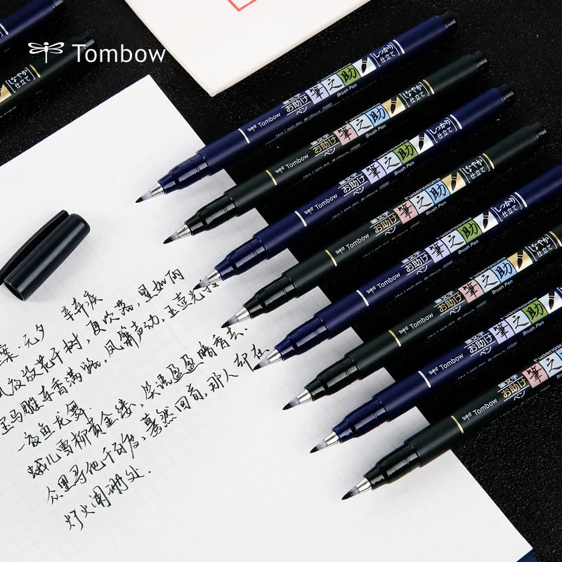 Tombow Fudenosuke Brush Pen - Soft and Hard Tip - Japan