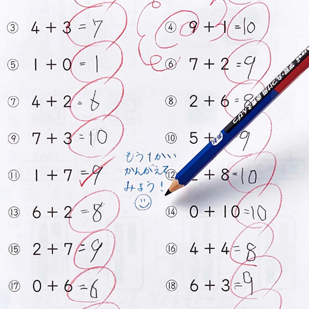 UNI Hexagonal Wooden Color Pencil Set - 772 - Blue/Red - 12Pcs - Japan  