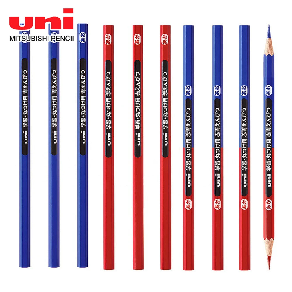 UNI Hexagonal Wooden Color Pencil Set - 772 - Blue/Red - 12Pcs - Japan  