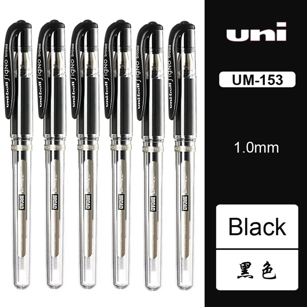 UNI Uniball - 1.0Mm Gel Pens UM-153 - 6Pcs Set - Japan
