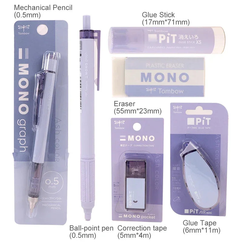 Tombow MONO Ash Color Series Set - Graph Mechanical Pencils - 0.5Mm - 6Pcs - Japan