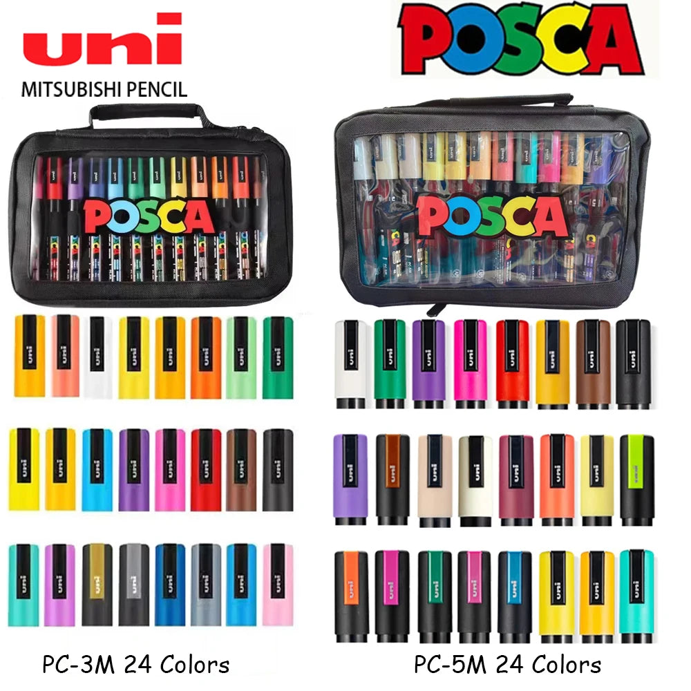 UNI POSCA - 24Colors Posca Marker Pen Set - PC-5M /PC-3M - Japan
